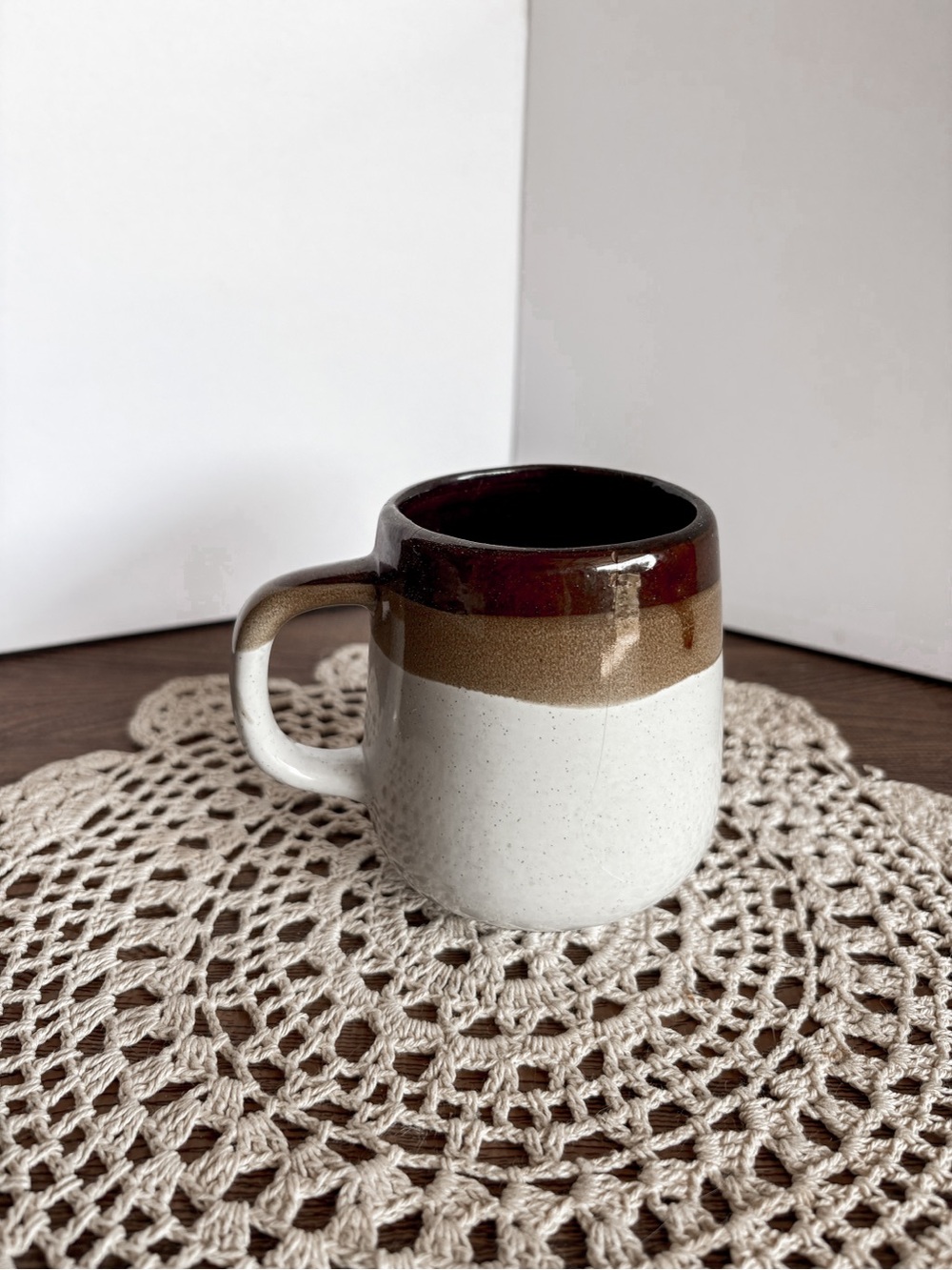 Vintage Three Toned Glazed Ceramic Mug